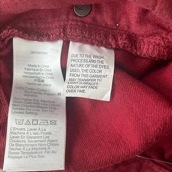 Madewell Women's Baggy Straight Leg Jeans- Crimson Red - Picture 6 of 6